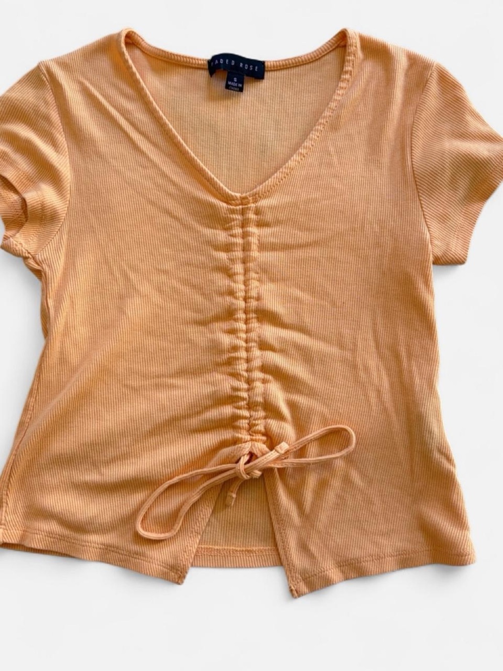 Orange Ribbed Crop Top - Picture 7 of 7